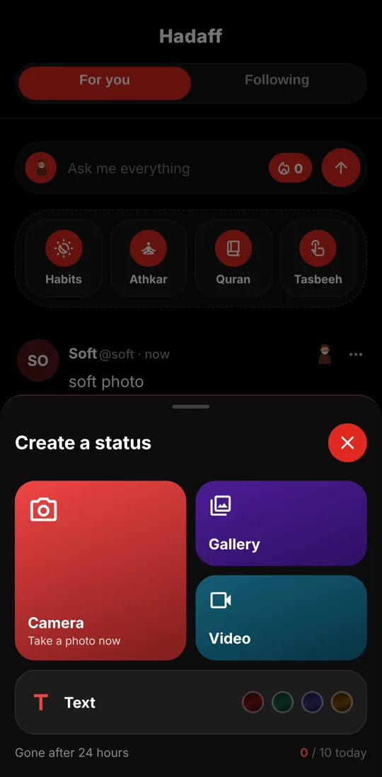 A new way to share a status – Now